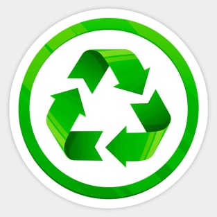 Reduce Reuse Recycle universal green symbol Sticker